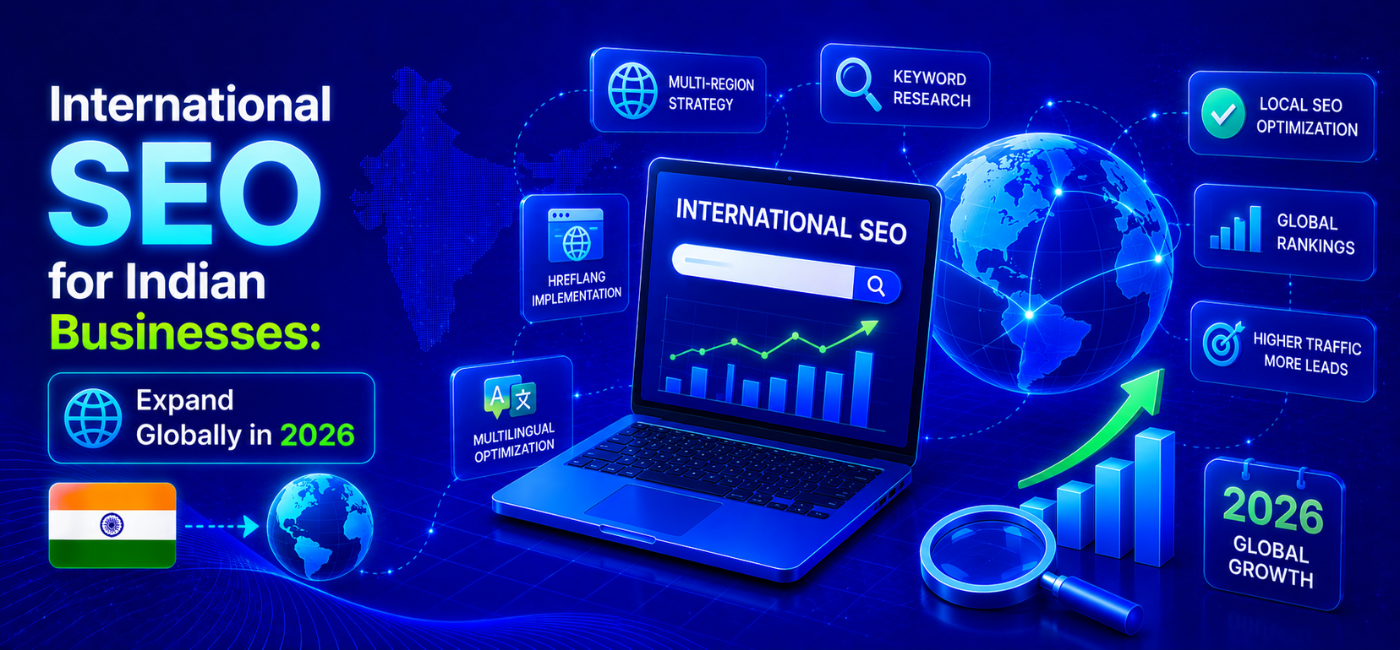 International SEO for Indian businesses expanding globally in 2026 with keyword research, multilingual optimization, hreflang, and global rankings